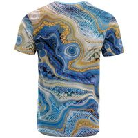Polynesian Tribal Tattoo T Shirt Swirling Ocean Marble Pattern