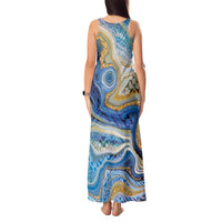 Polynesian Tribal Tattoo Tank Maxi Dress Swirling Ocean Marble Pattern LT9 - Polynesian Pride