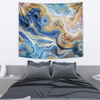 Polynesian Tribal Tattoo Tapestry Swirling Ocean Marble Pattern