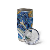 Polynesian Tribal Tattoo Tumbler Cup Swirling Ocean Marble Pattern LT9 - Polynesian Pride