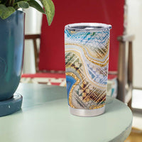 Polynesian Tribal Tattoo Tumbler Cup Swirling Ocean Marble Pattern LT9 - Polynesian Pride