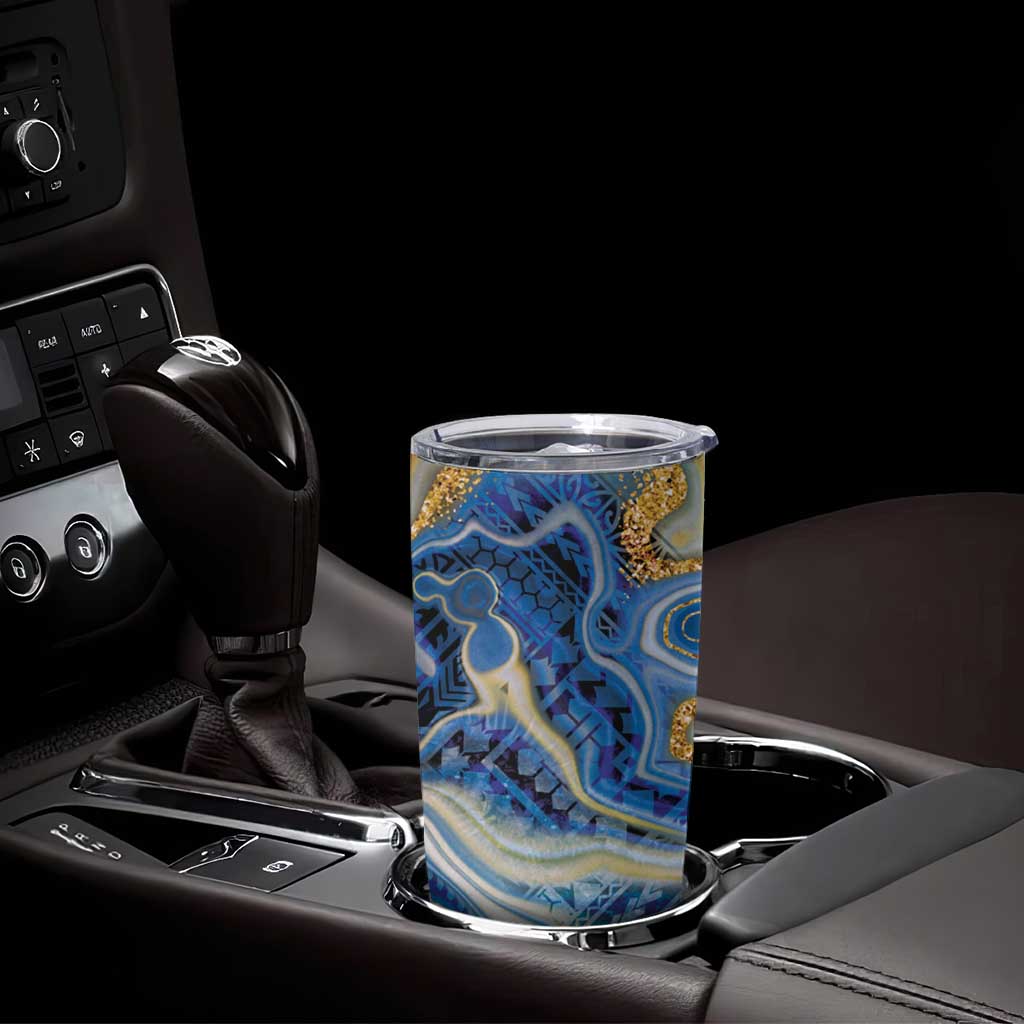 Polynesian Tribal Tattoo Tumbler Cup Swirling Ocean Marble Pattern LT9 - Polynesian Pride