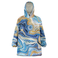 Polynesian Tribal Tattoo Wearable Blanket Hoodie Swirling Ocean Marble Pattern LT9 One Size Ocean - Polynesian Pride