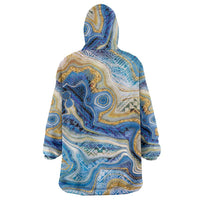 Polynesian Tribal Tattoo Wearable Blanket Hoodie Swirling Ocean Marble Pattern LT9 - Polynesian Pride