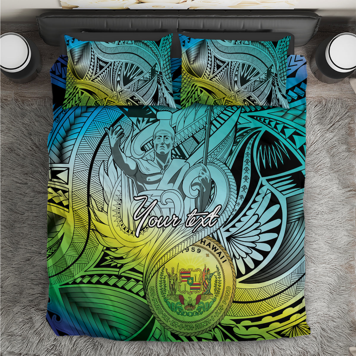 Personalised Aloha King Kamehameha Spirits Bedding Set Art Special LT9 Art - Polynesian Pride