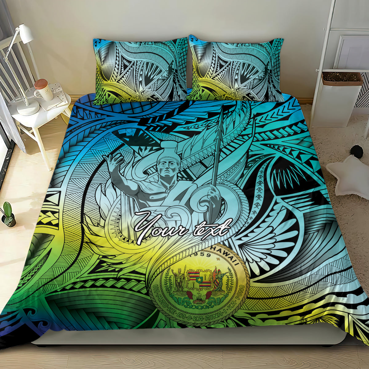 Personalised Aloha King Kamehameha Spirits Bedding Set Art Special LT9 - Polynesian Pride