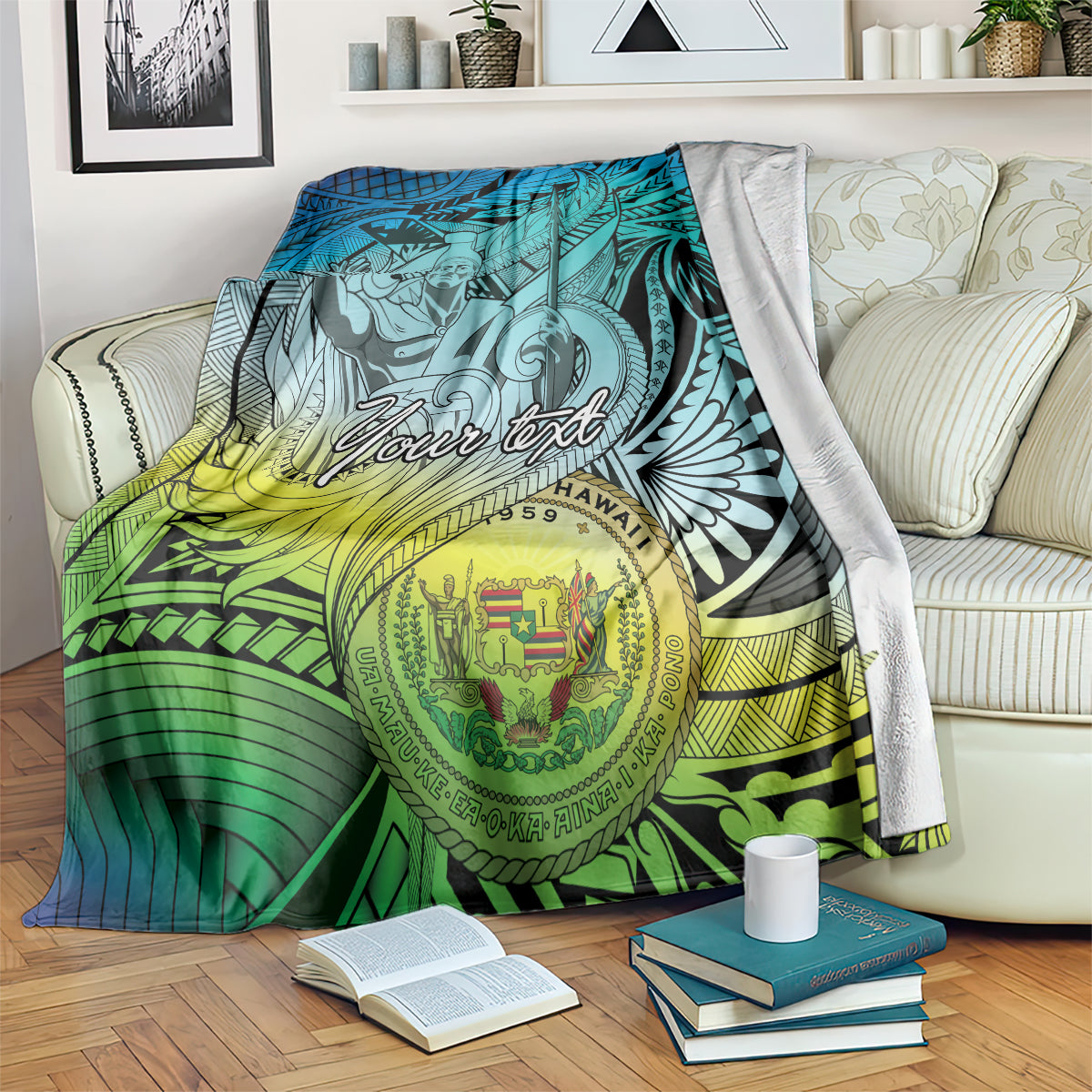 Personalised Aloha King Kamehameha Spirits Blanket Art Special LT9 Art - Polynesian Pride