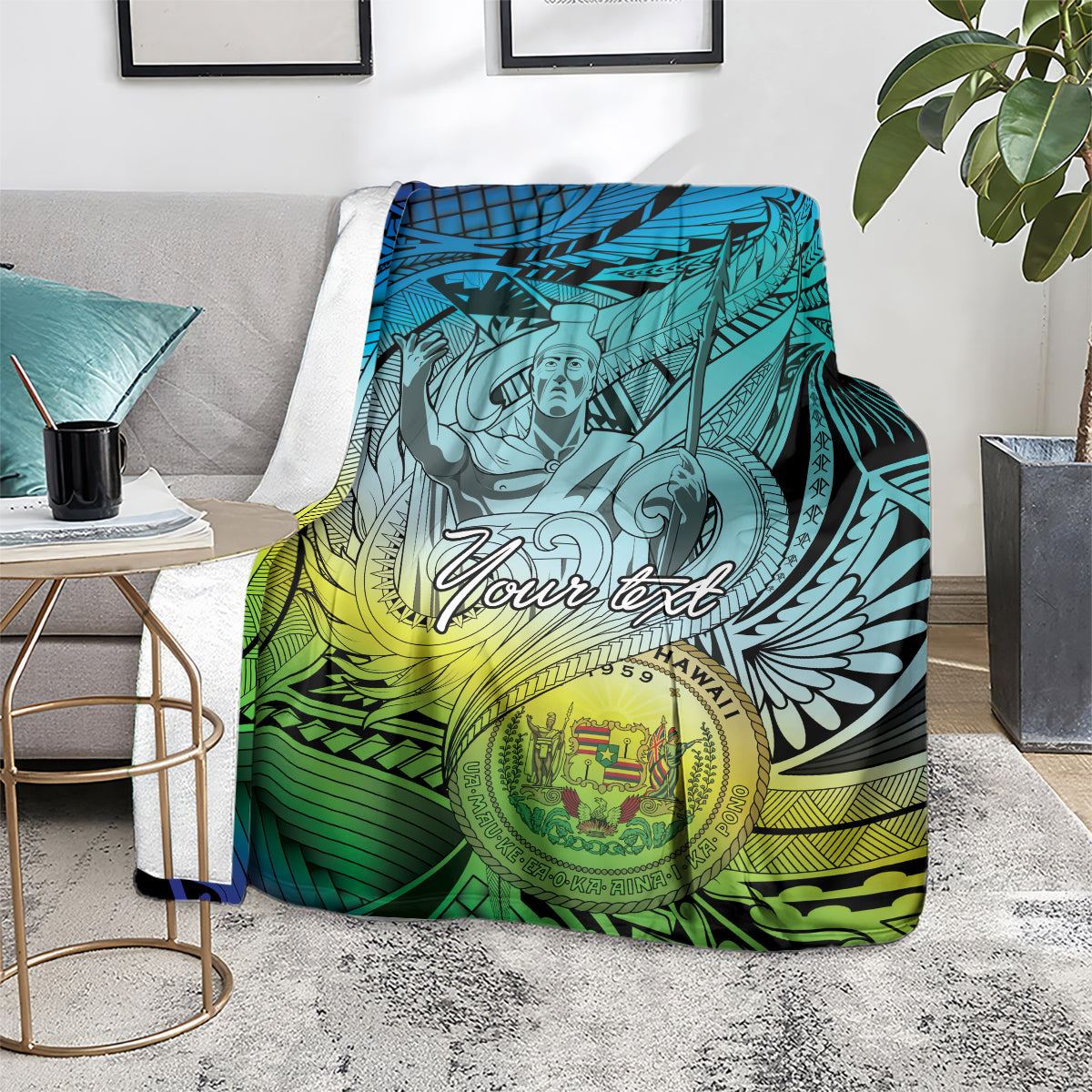 Personalised Aloha King Kamehameha Spirits Blanket Art Special LT9 - Polynesian Pride