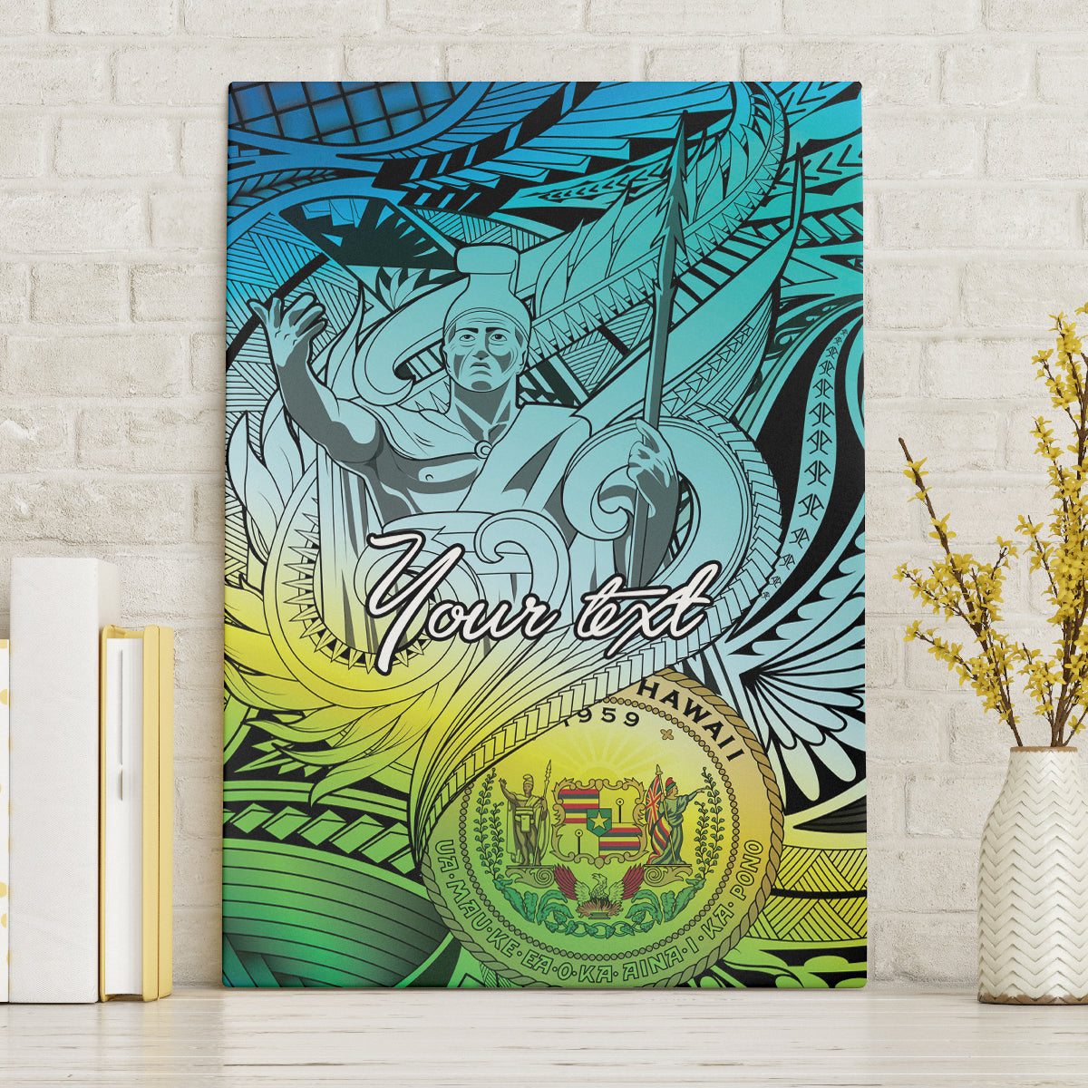 Personalised Aloha King Kamehameha Spirits Canvas Wall Art Art Special LT9 Without Frame Art - Polynesian Pride