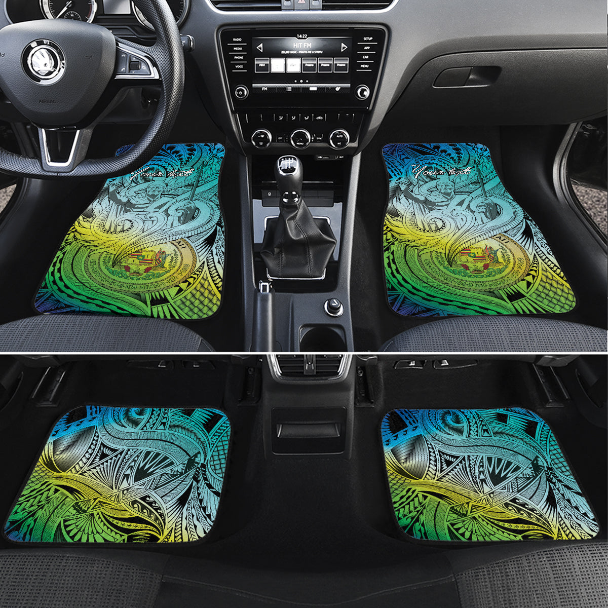 Personalised Aloha King Kamehameha Spirits Car Mats Art Special LT9 Set 4pcs Art - Polynesian Pride