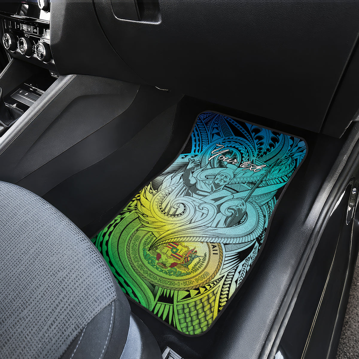 Personalised Aloha King Kamehameha Spirits Car Mats Art Special LT9 - Polynesian Pride