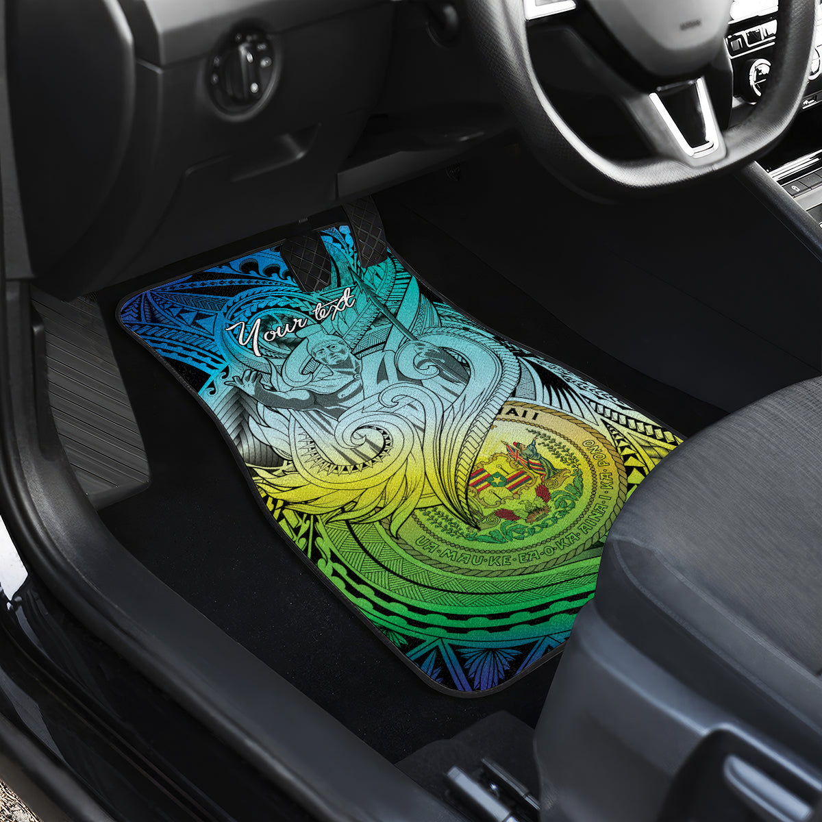 Personalised Aloha King Kamehameha Spirits Car Mats Art Special LT9 - Polynesian Pride