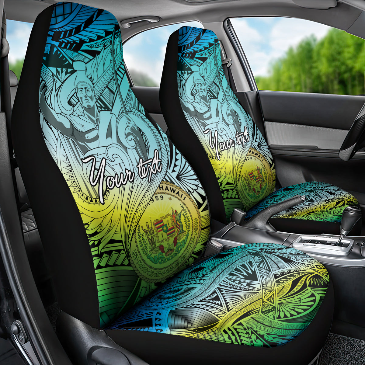 Personalised Aloha King Kamehameha Spirits Car Seat Cover Art Special