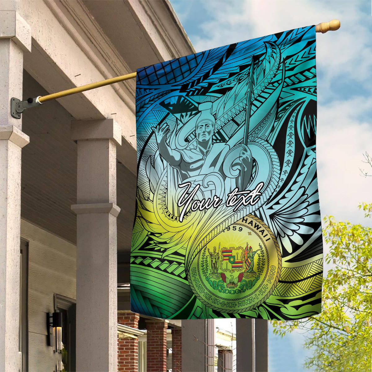 Personalised Aloha King Kamehameha Spirits Garden Flag Art Special LT9 House Flag Art - Polynesian Pride