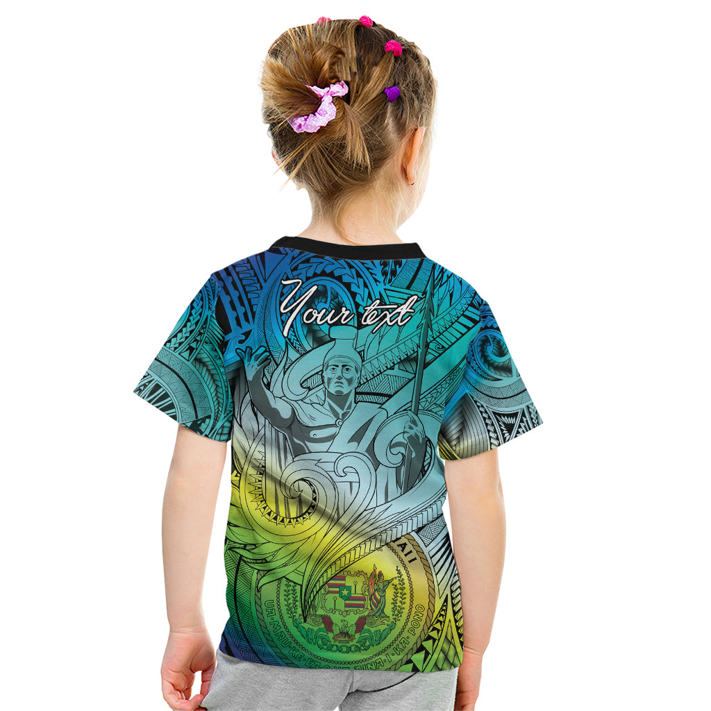 Personalised Aloha King Kamehameha Spirits Kid T Shirt Art Special LT9 - Polynesian Pride