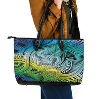 Personalised Aloha King Kamehameha Spirits Leather Tote Bag Art Special LT9 - Polynesian Pride