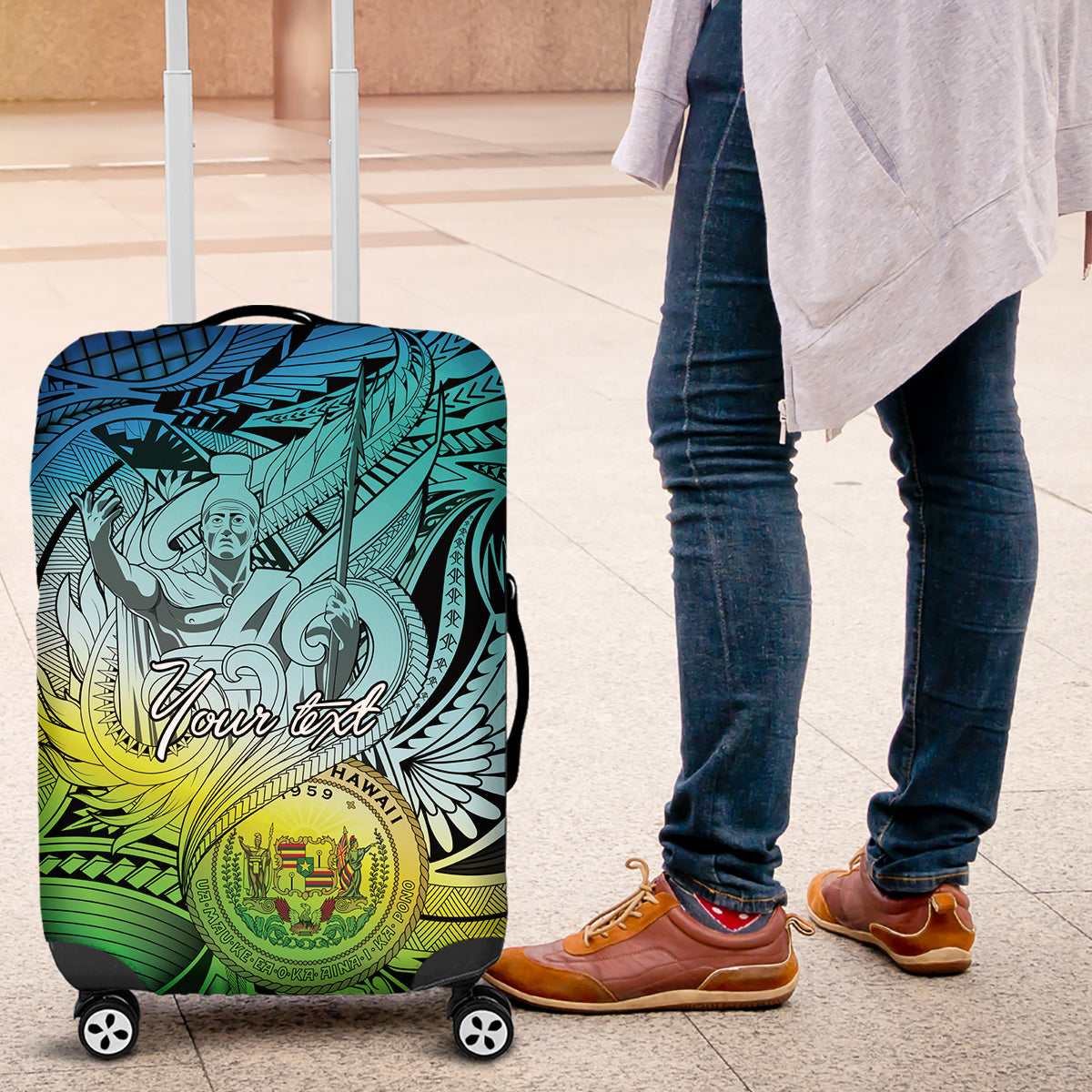 Personalised Aloha King Kamehameha Spirits Luggage Cover Art Special
