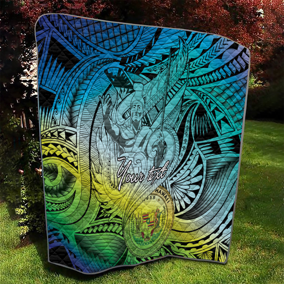 Personalised Aloha King Kamehameha Spirits Quilt Art Special