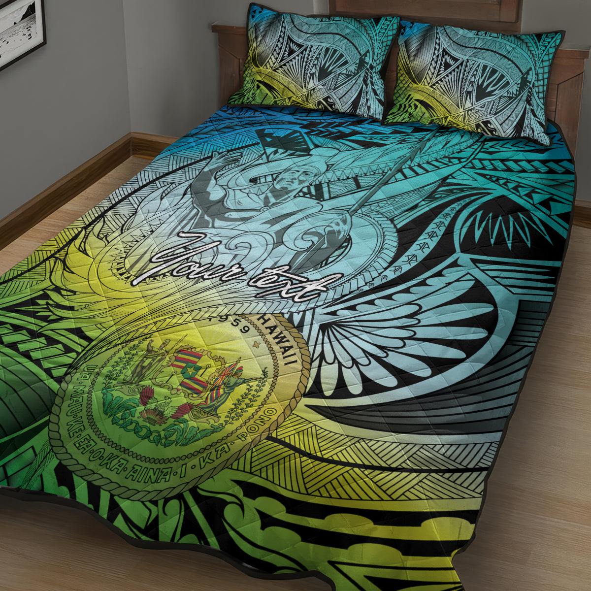 Personalised Aloha King Kamehameha Spirits Quilt Bed Set Art Special LT9 - Polynesian Pride