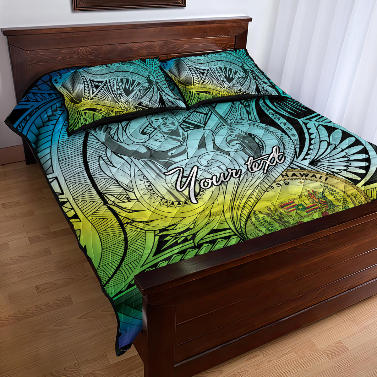 Personalised Aloha King Kamehameha Spirits Quilt Bed Set Art Special LT9 - Polynesian Pride