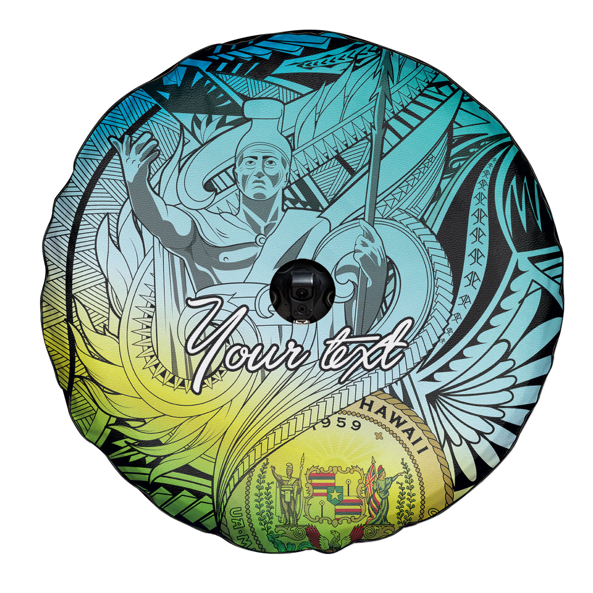 Personalised Aloha King Kamehameha Spirits Spare Tire Cover Art Special LT9 - Polynesian Pride