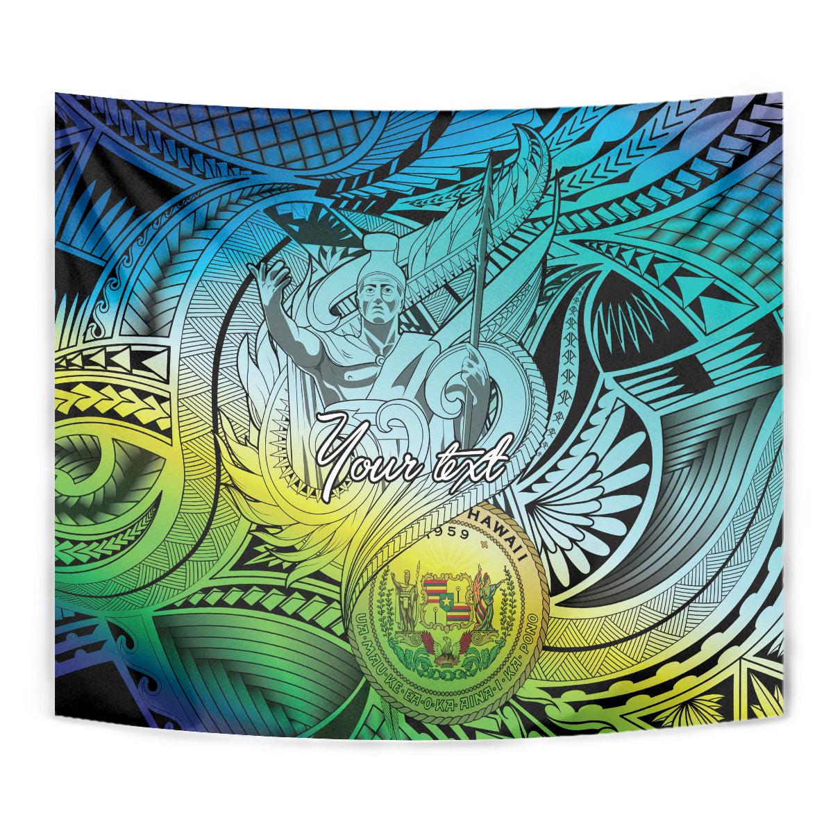 Personalised Aloha King Kamehameha Spirits Tapestry Art Special LT9 - Polynesian Pride