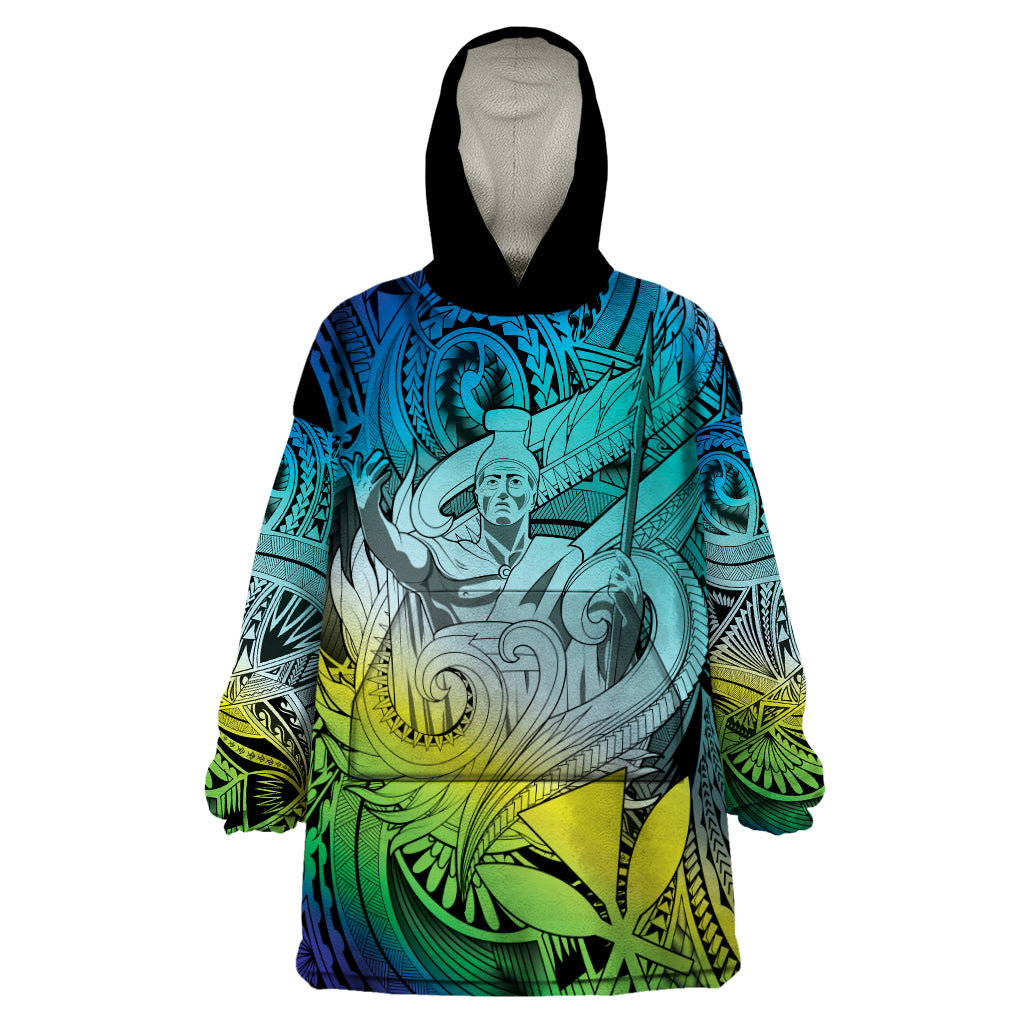 Personalised Aloha King Kamehameha Spirits Wearable Blanket Hoodie Art Special LT9 One Size Art - Polynesian Pride