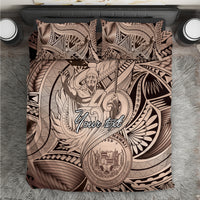 Personalised Aloha King Kamehameha Spirits Bedding Set Beige Special LT9 Beige - Polynesian Pride