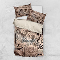 Personalised Aloha King Kamehameha Spirits Bedding Set Beige Special LT9 US Twin 172cm x 218cm Beige - Polynesian Pride