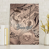 Personalised Aloha King Kamehameha Spirits Canvas Wall Art Beige Special LT9 Without Frame Beige - Polynesian Pride