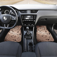 Personalised Aloha King Kamehameha Spirits Car Mats Beige Special LT9 Set 2pcs - Front Beige - Polynesian Pride