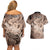 Personalised Aloha King Kamehameha Spirits Couples Matching Off Shoulder Short Dress and Hawaiian Shirt Beige Special LT9 - Polynesian Pride