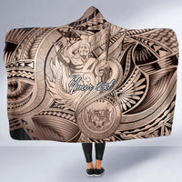 Personalised Aloha King Kamehameha Spirits Hooded Blanket Beige Special LT9 - Polynesian Pride