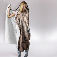 Personalised Aloha King Kamehameha Spirits Hooded Blanket Beige Special LT9 - Polynesian Pride