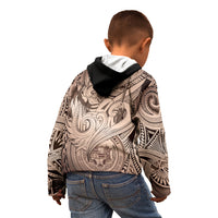 Personalised Aloha King Kamehameha Spirits Kid Hoodie Beige Special LT9 - Polynesian Pride