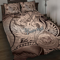 Personalised Aloha King Kamehameha Spirits Quilt Bed Set Beige Special LT9 Beige - Polynesian Pride