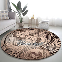 Personalised Aloha King Kamehameha Spirits Round Carpet Beige Special