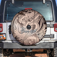 Personalised Aloha King Kamehameha Spirits Spare Tire Cover Beige Special LT9 Beige - Polynesian Pride