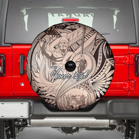 Personalised Aloha King Kamehameha Spirits Spare Tire Cover Beige Special LT9 - Polynesian Pride