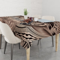 Personalised Aloha King Kamehameha Spirits Tablecloth Beige Special LT9 - Polynesian Pride