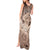 Personalised Aloha King Kamehameha Spirits Tank Maxi Dress Beige Special LT9 - Polynesian Pride