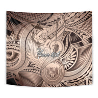 Personalised Aloha King Kamehameha Spirits Tapestry Beige Special LT9 - Polynesian Pride