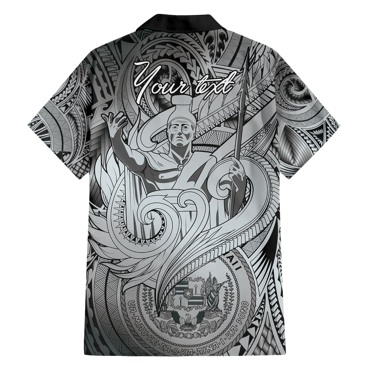 Personalised Aloha King Kamehameha Spirits Family Matching Off Shoulder Long Sleeve Dress and Hawaiian Shirt Grey Special LT9 - Polynesian Pride