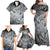 Personalised Aloha King Kamehameha Spirits Family Matching Off Shoulder Maxi Dress and Hawaiian Shirt Grey Special LT9 - Polynesian Pride