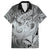 Personalised Aloha King Kamehameha Spirits Family Matching Short Sleeve Bodycon Dress and Hawaiian Shirt Grey Special LT9 Dad's Shirt - Short Sleeve Grey - Polynesian Pride