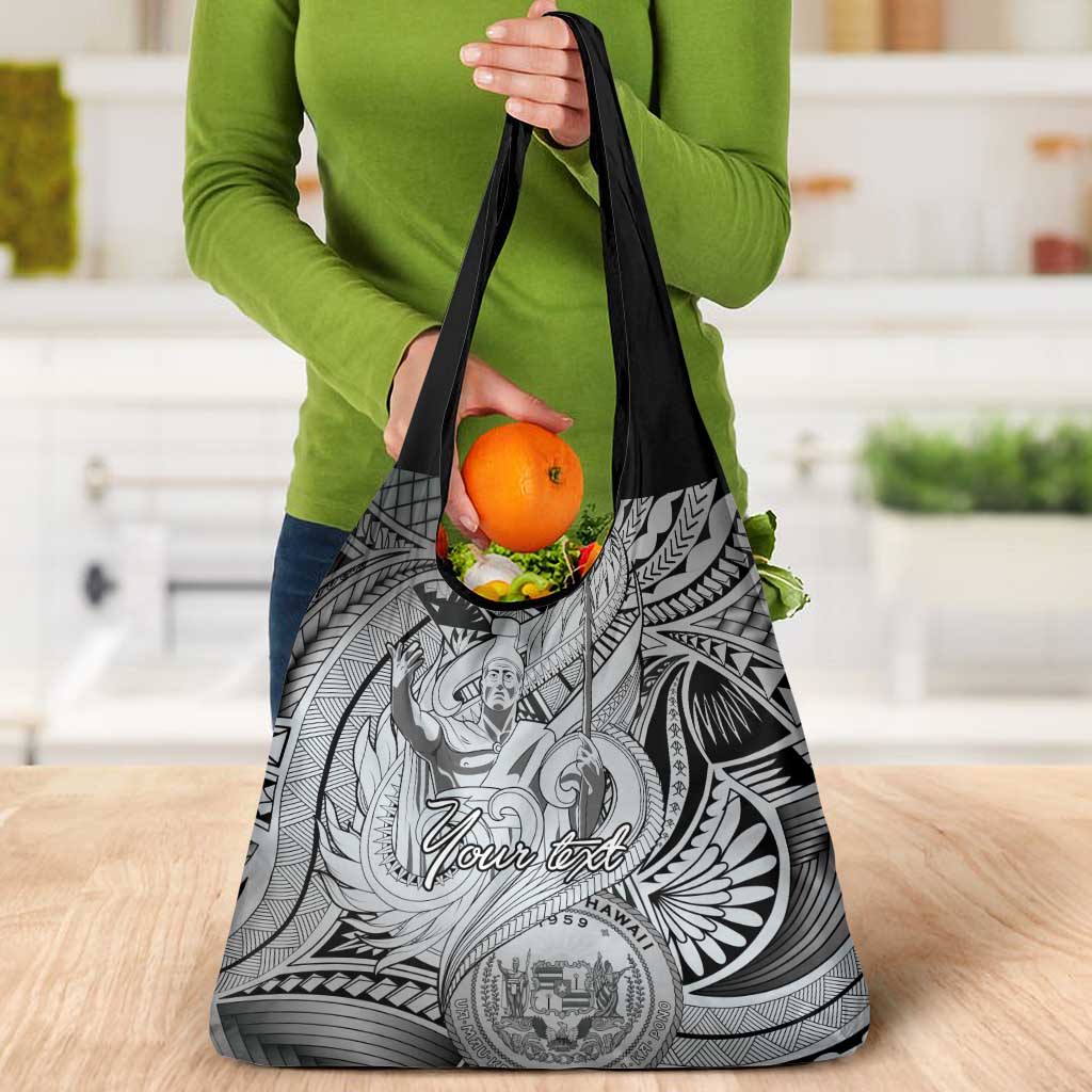 Personalised Aloha King Kamehameha Spirits Grocery Bag Grey Special LT9 - Polynesian Pride