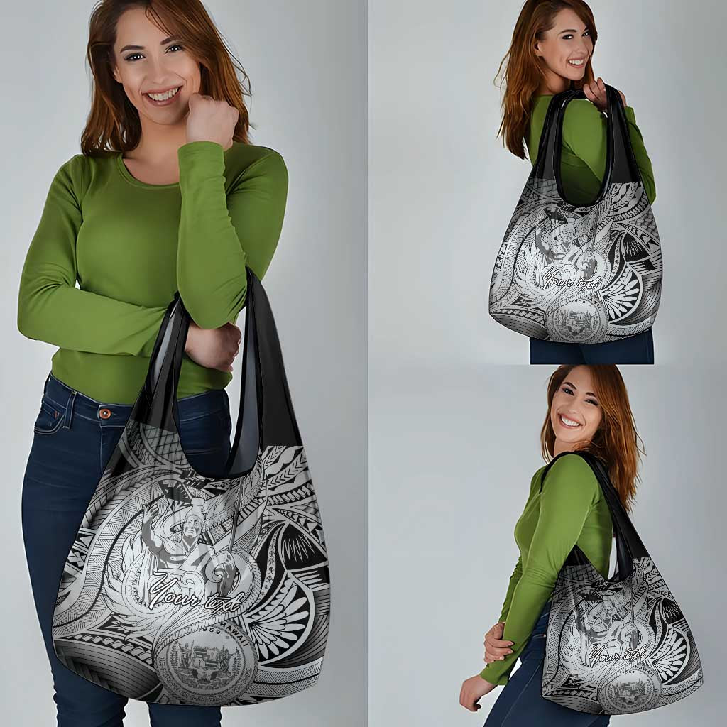 Personalised Aloha King Kamehameha Spirits Grocery Bag Grey Special LT9 - Polynesian Pride