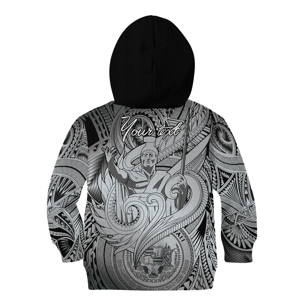 Personalised Aloha King Kamehameha Spirits Kid Hoodie Grey Special LT9 - Polynesian Pride
