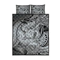 Personalised Aloha King Kamehameha Spirits Quilt Bed Set Grey Special LT9 - Polynesian Pride