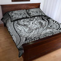 Personalised Aloha King Kamehameha Spirits Quilt Bed Set Grey Special LT9 - Polynesian Pride